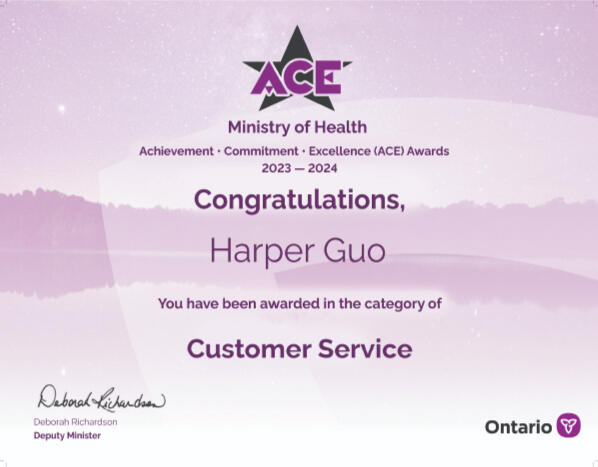 Recipient Certificate